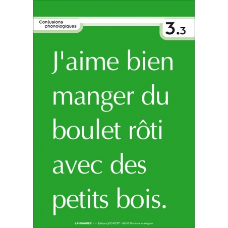 Exemple "Confusions phonologiques" Exemple "Confusions phonologiques"