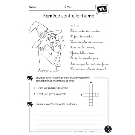 Exemple de fiche élève Exemple de fiche élève