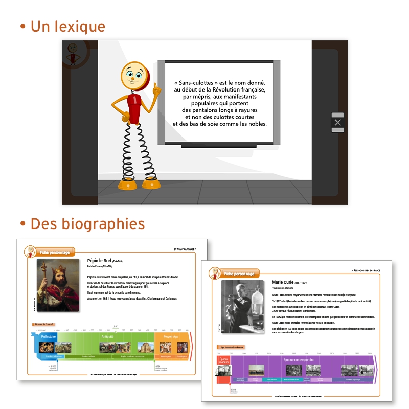 Un lexique des mots difficiles et des biographies pour chaque personnage clé. Un lexique des mots difficiles et des biographies pour chaque personnage clé.