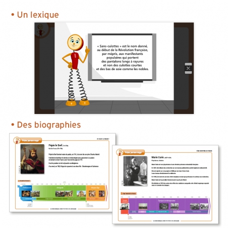 Un lexique des mots difficiles et des biographies pour chaque personnage clé. Un lexique des mots difficiles et des biographies pour chaque personnage clé.