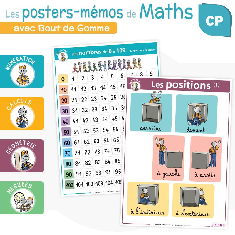 Les posters-mémos de Maths CP avec Bout de Gomme Les posters-mémos de Maths CP avec Bout de Gomme