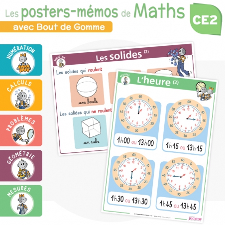 Les posters-mémos de Maths CE2 avec Bout de Gomme Les posters-mémos de Maths CE2 avec Bout de Gomme