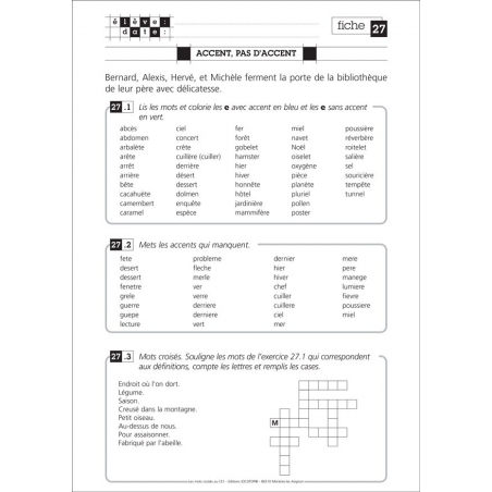 Exemple de fiche Exemple de fiche