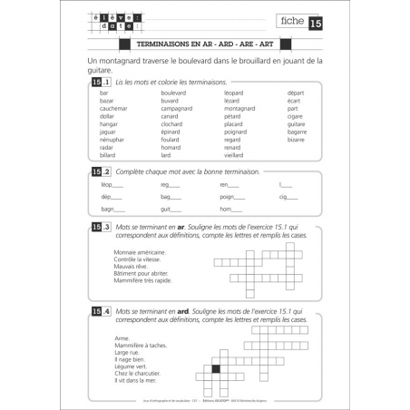 Exemple de fiche Exemple de fiche