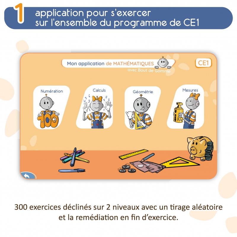 Mon application de mathématiques CE1 avec Bout de Gomme