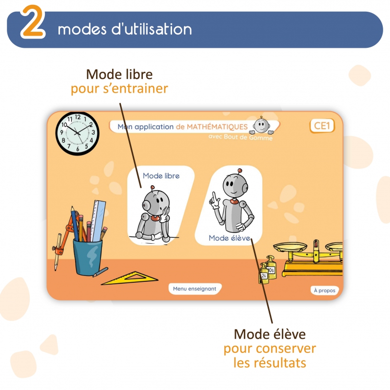 Mon application de mathématiques CE1 avec Bout de Gomme