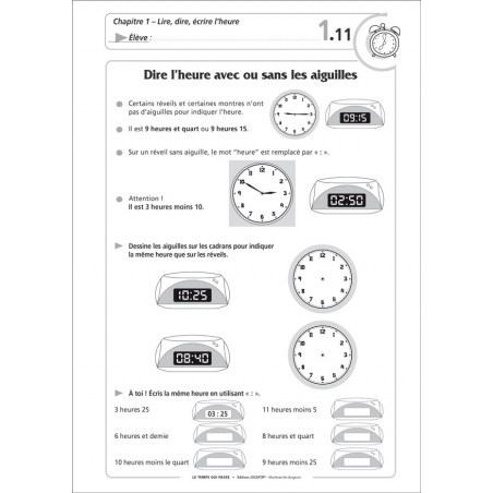 Exemple de fiche élève Exemple de fiche élève