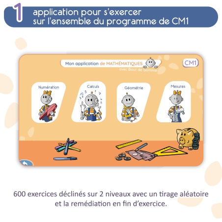 Mon application de mathématiques CM1 avec Bout de Gomme