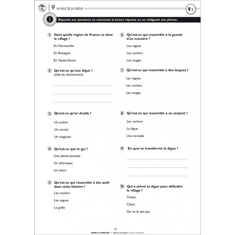 Exemple de fiche Élève Exemple de fiche Élève