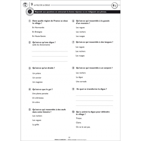 Exemple de fiche Élève Exemple de fiche Élève