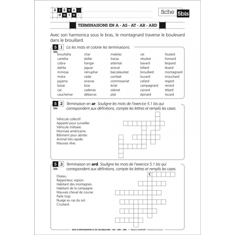 Exemple de fiche Exemple de fiche