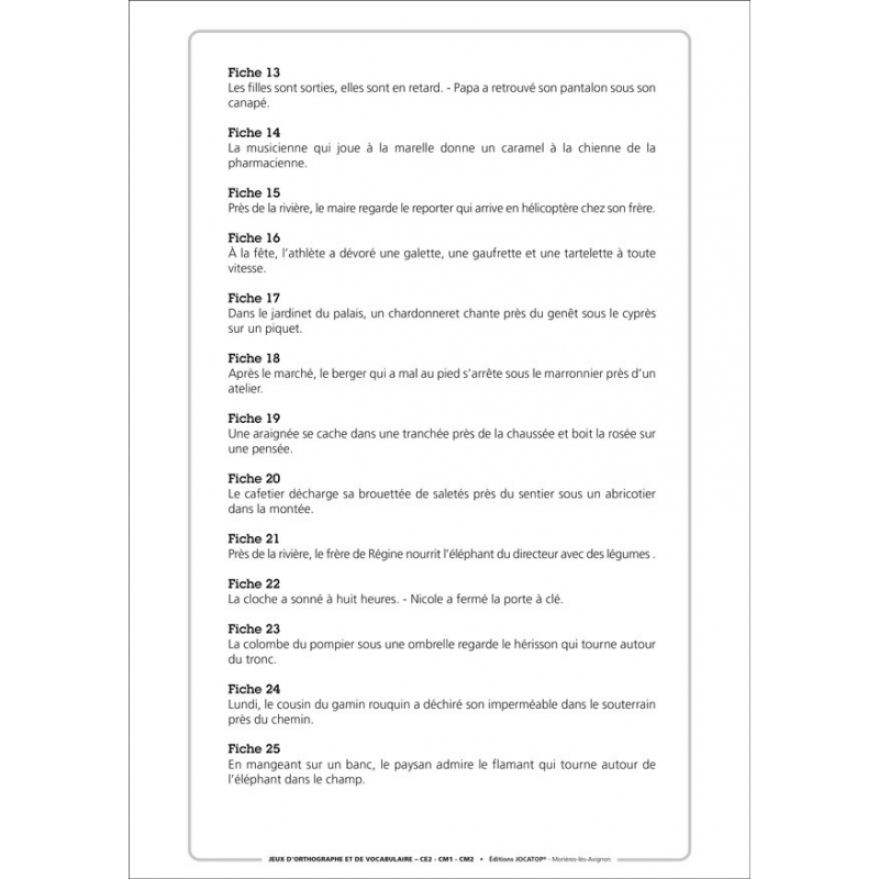 Exemple de fiche Exemple de fiche