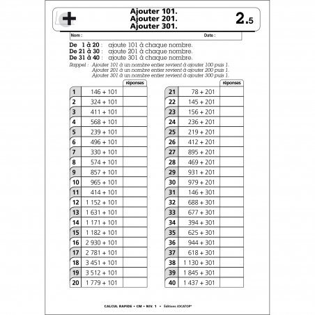 Exemple de fiche - Niveau 1 Exemple de fiche - Niveau 1